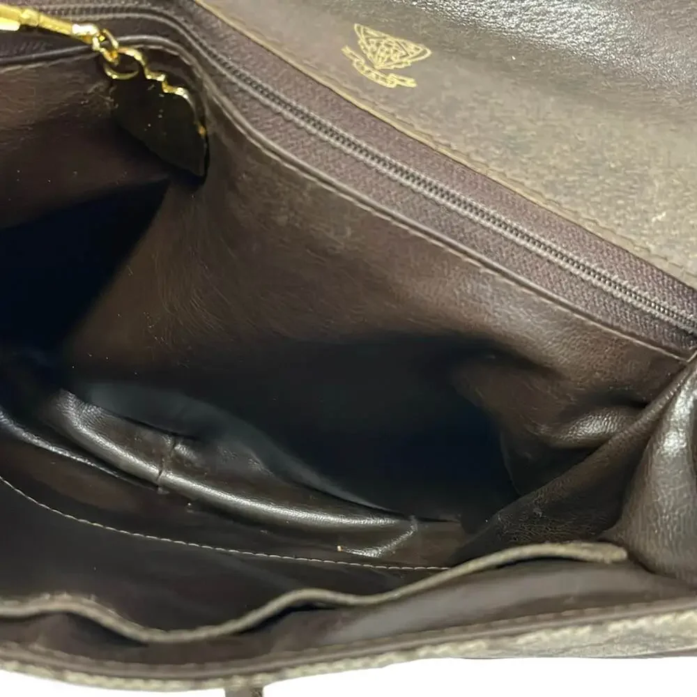 Gucci Old Gucci Shoulder Bag Beige Dark Brown PVC Leather - Picture 7 of 14